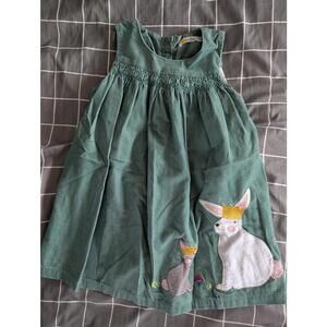 Boden Christmas bunnies cord pinnie dress